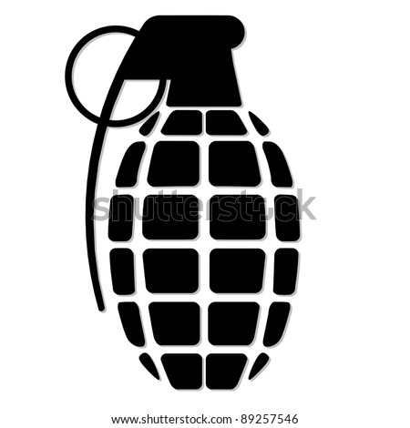 Hand Grenade/ Black White Illustration - 89257546 : Shutterstock