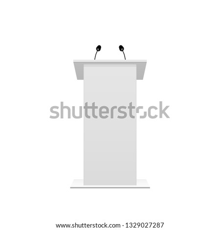 Tribune podium rostrum speech stand. Vector illustration