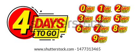 Countdown left days banner. count time sale. Nine, eight, seven, six, five, four, three, two, one, zero days left. Vector illustration