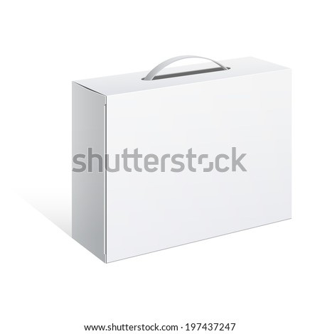 Light Realistic Package Cardboard Box with a handle. Vector illustration