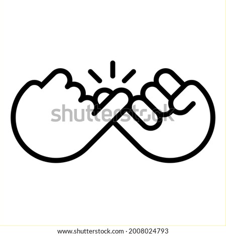 Pinky promise friendship icon finger trustworthy. Hand clenched in a fist with little finger. Sign swear cooperation. vector illustration