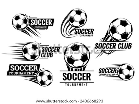 Soccer ball football tournament set icons. Symbol or emblem. vector illustration