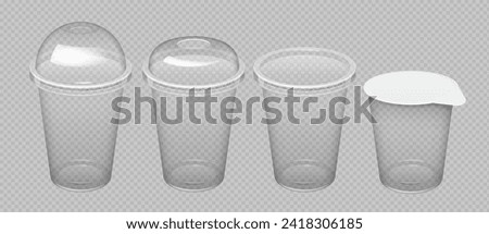 Image, Stock Photo Empty plastic cups with colorful straws