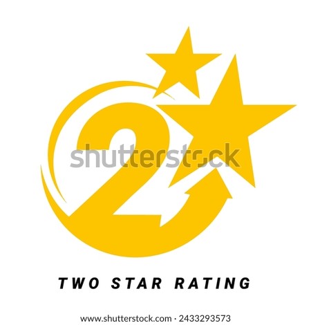 2 star rating. three star Symbol or emblem. vector illustration
