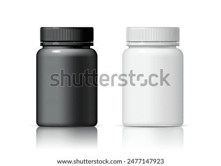 Realistic plastic bottle In black and white. Mock Up Template. Vector illustration