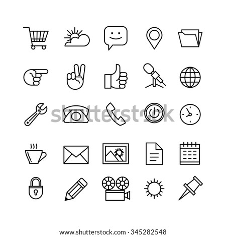 line phone icons set isolated illustration. Icons for business, management, finance, strategy, planning, analytics, banking, communication, social network, affiliate marketing.