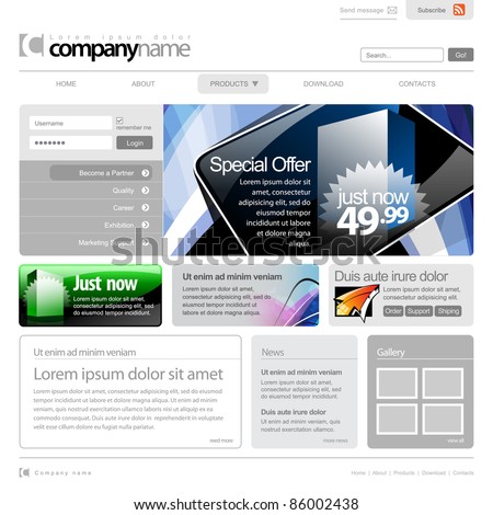 Gray Website Template 960 Grid.