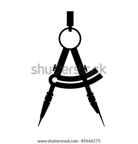 compass. icon black and white vector illustration