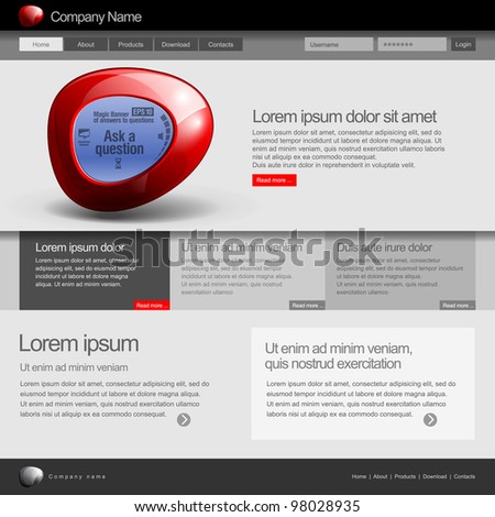 Gray Website Template 960 Grid.