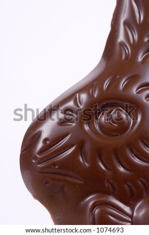 face of a chocolate easter bunny