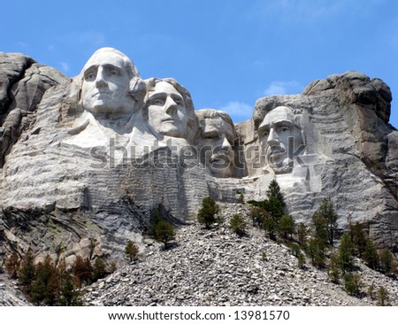 Mount Rushmore National Memorial in South Dakota featuring four famous US presidents