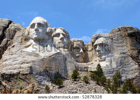 Mount Rushmore National Memorial in South Dakota featuring four famous US presidents