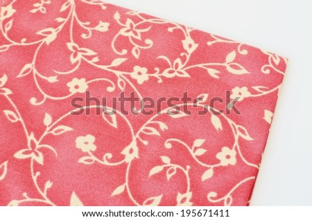 Red art fabric isolate on white background