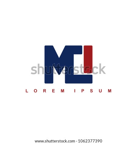mci alphabet letter art theme logo logotype vector