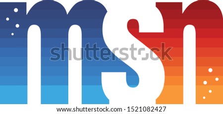 msn colorful initial letter sign logo logotype vector