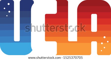 ucla colorful initial alphabet letter sign vector