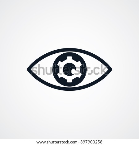 eye repair - fix eye setting symbol theme vector art illustration