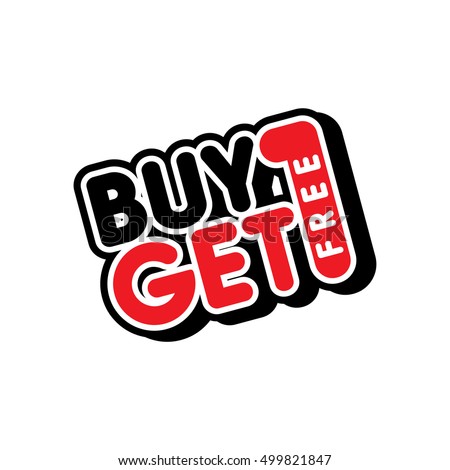 buy one get free sale promo theme vector illustration