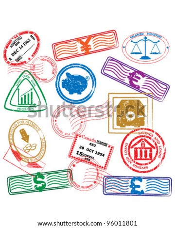 Finance Stamps Icon Collection         vector eps10