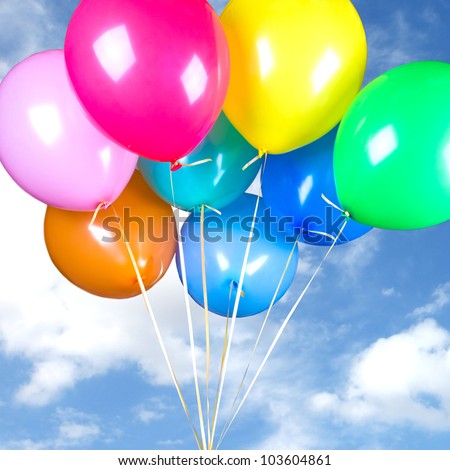multicolored balloons in the city festival