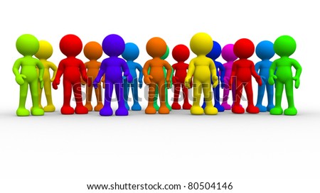 Group Of Different People. This Is A 3d Render Illustration - 80504146 ...