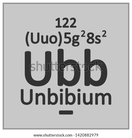 Periodic table element unbinilium icon. Vector illustration.