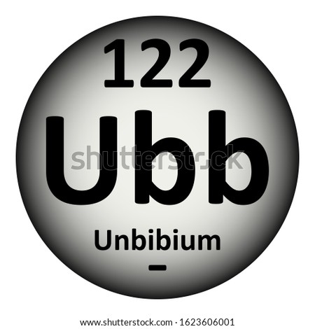 Periodic table element unbinilium icon. Vector illustration.