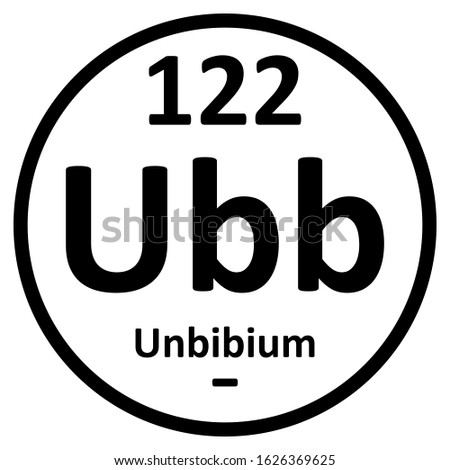 Periodic table element unbinilium icon. Vector illustration.