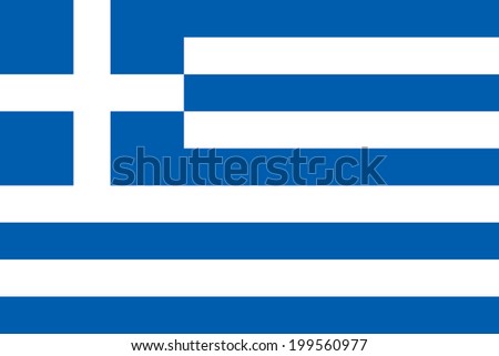 Flag of Greece. Vector illustration. The color and size of the original.