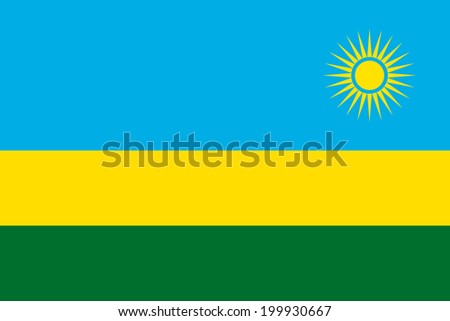 Flag of Rwanda. Vector illustration.