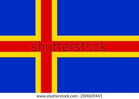 Flag of Aland Island. Vector illustration.