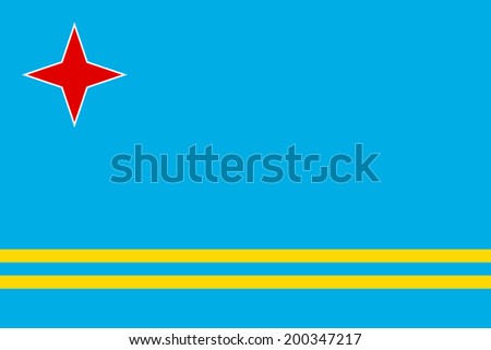 Flag of Aruba. Vector illustration.