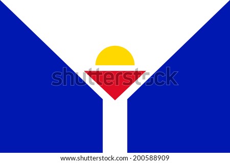 Flag of Saint Martin. Vector illustration.