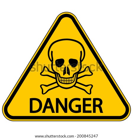 Skull And Bones Danger Triangular Sign. Vector Illustration ...