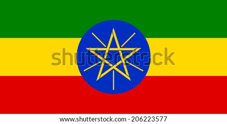 Flag of Ethiopia. Vector illustration.