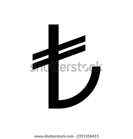 Turkish lira symbol on white background. Vector illustration.