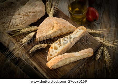 Slices of fresh italian bread