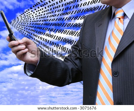 Businessman receiving data