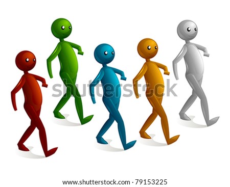 Walking Stick Figure Stock Vector Illustration 79153225 : Shutterstock