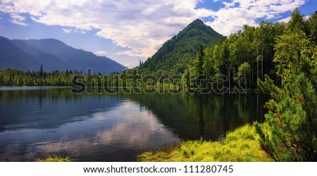 Tale - lake located in the foothills of the mountain range of the Khamar-Daban Valley near Lake Baikal