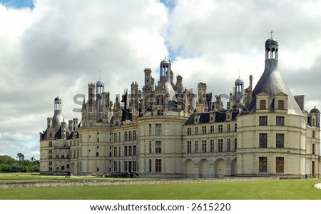 Photography of the Chambord Castle, near Blois in France Photo stock © 