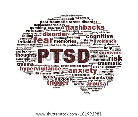 Ptsd Symbol Conceptual Design Isolated On White Background. Anxiety ...