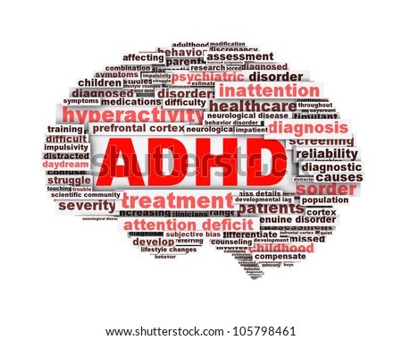 adhd symbol conceptua;l design isolated on white background.