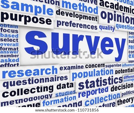 Survey poster concept. Data collection message conceptual design
