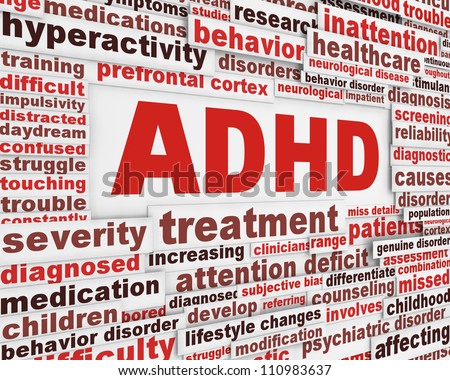 Adhd Message Concept. Attention Deficit Hyperactivity Disorder Poster ...