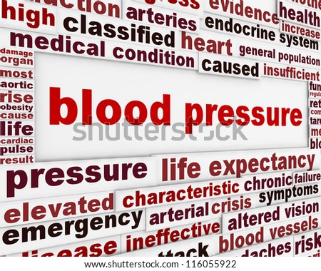 Blood pressure warning message background. Medical poster design