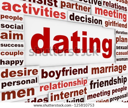 Dating creative word clouds message background. Looking for love conceptual poste