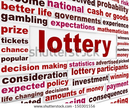 Lottery word clouds message. Risk investment creative business background