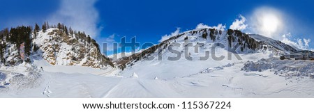 Mountain ski resort Obergurgl Austria - nature and sport background