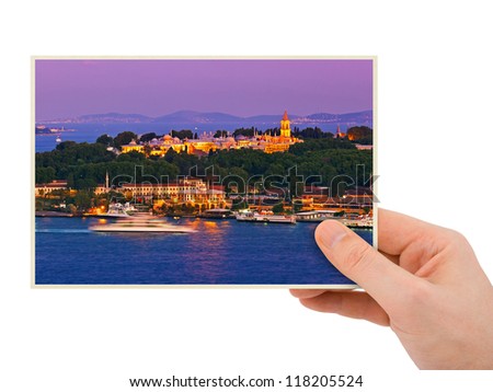 Istanbul Turkey photography in hand (my photo) isolated on white background